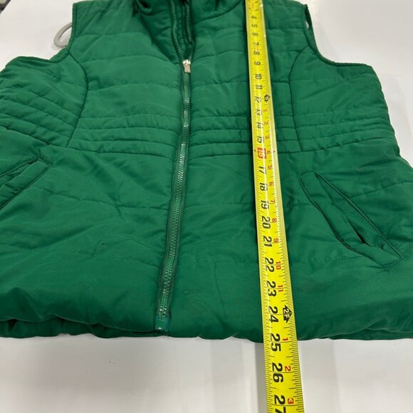 0416 NY&C Green Puffer Vest Quilted Zip-Up Sleeveless Jacket • Winter Layering - Picture 7 of 10